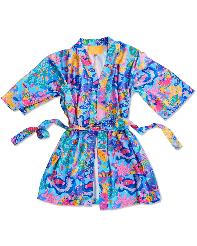 Kip&Co x Ken Done Reef Garden Satin Robe