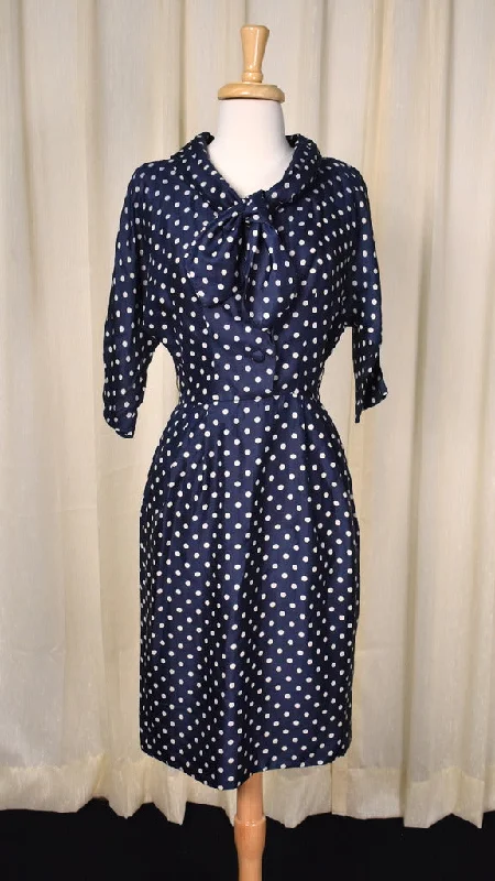 1950s Suzy Perette Polka Dot Wiggle Dress