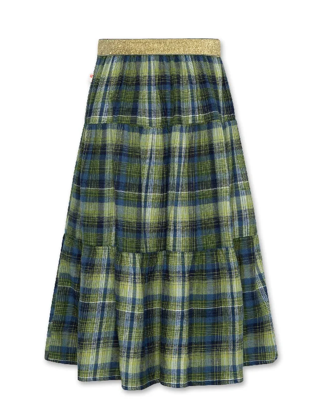 A076 Thyme Check Nikki Midi Skirt