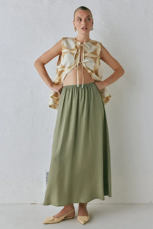 Solara Midi Skirt Sage