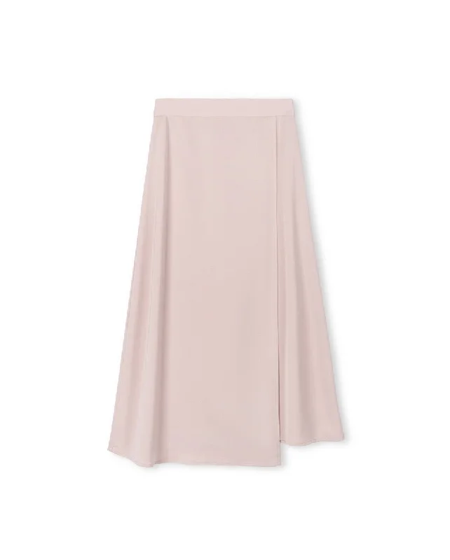 Tustello Tan Loop Silk Wrap Midi Skirt