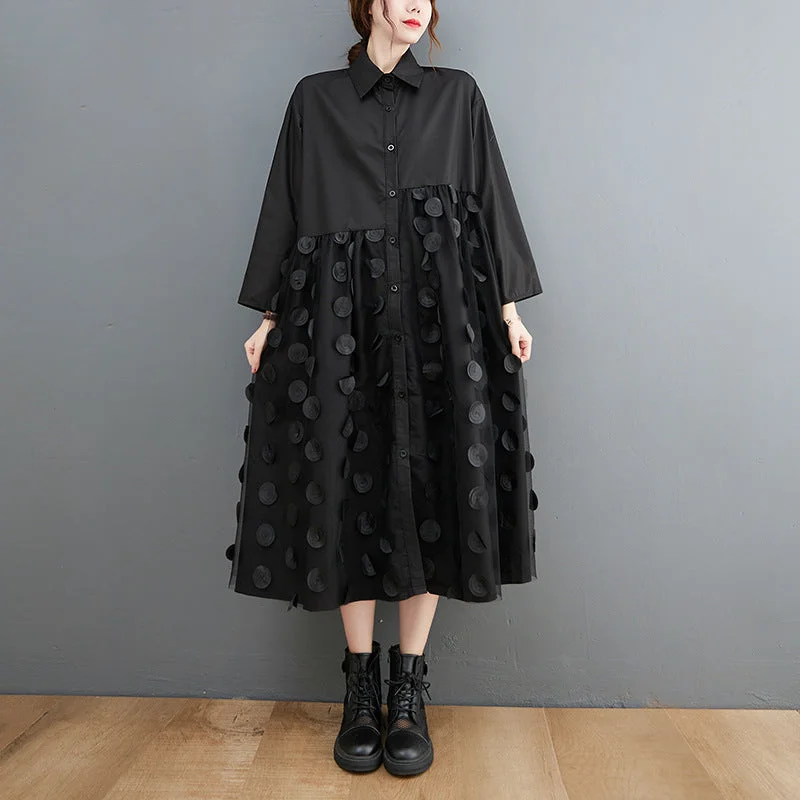 Black Plus Sizes Long Shirt Dresses